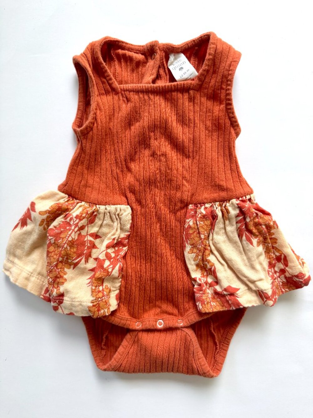 Kate Quinn Rust Ribbed Skirted Bodysuit 12-18M